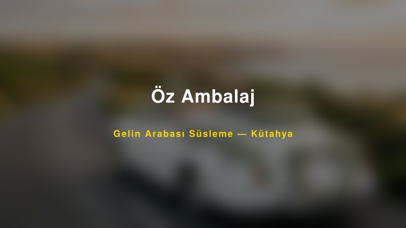 Öz Ambalaj Gelin Arabası Süsleme Fiyatları — 1