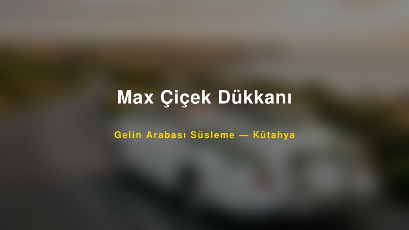 Max Çiçek Dükkanı Gelin Arabası Süsleme Fiyatları — 1